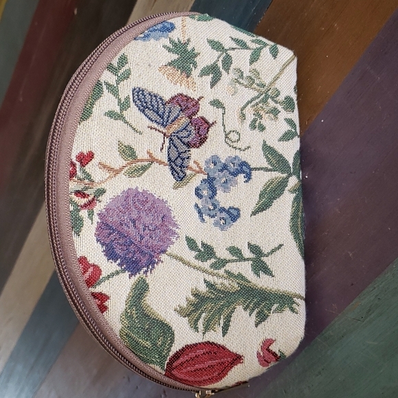 Rujks Museum Tapestry Multi Color Floral Coin Cosmetic Signare Bags - Picture 3 of 6